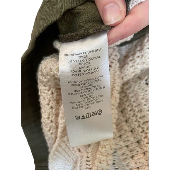 A by Anthropologie Crochet Green Feminine Military Jacket Coquette Danty XS - Picture 7 of 7